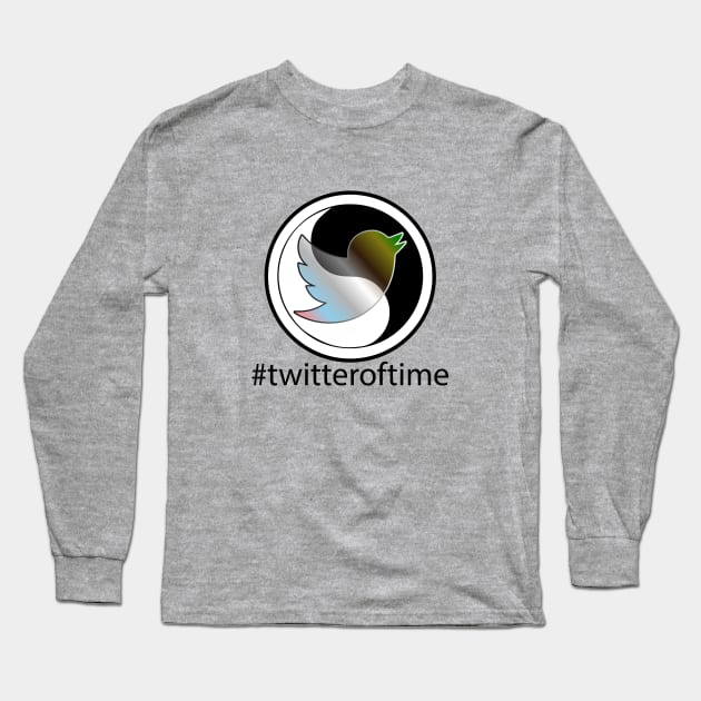 TwitterOfTime (Black) Long Sleeve T-Shirt by Ta'veren Tavern